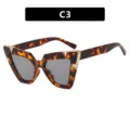 Gafas de sol elegantes de ojo de gato con montura de carey y pedrería, variante C3 - Gris Claro Estampado