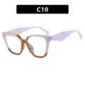 Montura de gafas cat-eye bicolor con remaches y filtro de luz azul moderno - Estilo de Remache Patchwork (C10) / Púrpura Gelatina Carey