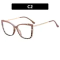 Rétro carré anti lumière bleue monture de lunettes femme mode verres optiques clairs C2 - C2 - Écaille abricot