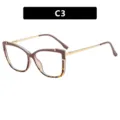 Monture de lunettes anti-lumière bleue carrée rétro, optique mode femme, couleur C3. - C3-Haut marron bas écaille