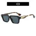 Gafas de sol cuadradas retro con montura negra y patillas de carey, color SKU C3 - Universal / Montura Negra Patilla de Carey Lente Gris (C3)