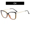 Lunettes anti lumiere bleue carree retro variante C4 monture optique femme mode chic - C4-Haut noir bas écaille