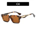 Gafas de sol retro de montura cuadrada con estampado de carey y lentes marrones - Universal / Carey Lentes Té (C4)