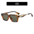 Gafas de sol retro cuadradas para hombre con montura de carey y lentes verdes C5 - Universal / Carey Verde Gris (C5)