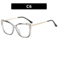 Monture de lunettes anti-lumière bleue carrée rétro femme, optique transparente tendance. - C6-Gris dégradé