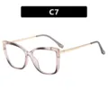 Monture de lunettes vintage carrée anti lumière bleue, design dégradé rose tendance pour femme. - C7-Gris et rose