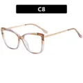 Lunettes anti-lumière bleue carrées rétro pour femme, monture tendance optique dégradée. - C8-Thé violet