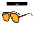 Oversized aviator sunglasses with tortoise frame and orange lenses for men and women fashion. - Tortoiseshell / Orange Lens