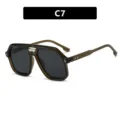Bold acetate aviator sunglasses with metal arrow details, thick frame and UV protection. - Jelly Green/Grey Lens