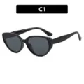 Occhiali da sole neri cat-eye per bambini con montatura lucida C1 - Nero Lucido Tutto Grigio (88112)