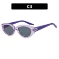 Occhiali da sole trendy cat-eye viola per bambini con protezione UV e borchie. - Lenti Grigie (C3) / Viola
