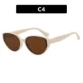 Occhiali da sole a gatto per bambini beige con lenti marroni colorate stile C4 - Beige Lenti Tè (88112)