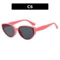 Modische rosa Katzenaugen-Sonnenbrille für Kinder mit schützenden dunklen Gläsern SKU-Bild - Rosa Rahmen Grau Gläser (88112)