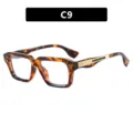 Gafas de sol retro de hombre con montura cuadrada de carey y clavos decorativos a la moda - Universal / Carey Lente Clara (C9)
