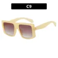 Quadratische Oversize-Sonnenbrille für Damen mit beige Rahmen und Verlaufsgläsern - C9-Gelee Braun Rahmen Verlauf Braun Gläser