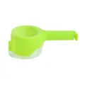 Lime green multifunctional food sealing clip with integrated pouring spout for snack bags - Green