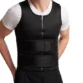 Men's neoprene sweat vest with double adjustable waist belts for fitness. - S / Tops / Black