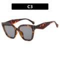 Tortoiseshell cat-eye glasses frame with silver rivet details and gray lenses - Rivet Style (C3) / Light Grey Lens / Tortoiseshell Pattern
