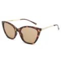 Retro Vintage Cat-Eye Sonnenbrille mit Schildpatt-Rahmen und goldenen Bügeln für Damen. - C11 Schildpatt Rahmen Tee-Linse