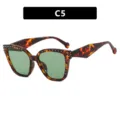 Vintage cat-eye tortoiseshell eyewear frames with rivet accents and green lenses C5 - Rivet Style (C5) / Dark Green Lens / Tortoiseshell Pattern