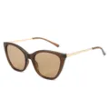 Vintage braune transparente Cateye-Sonnenbrille für Damen mit schmalen Goldbügeln - C8 Transparenter Tee-Rahmen Tee-Linse
