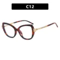 Cat-eye fashion glasses with tortoise shell frame and rhinestone temples in color C12 - Cat Eye Rhinestone Style (8093) / Tortoise Frame Clear Lens