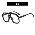 Oversized Aviator Sunglasses Black Frame C9 Variant Fashion Trendy Sun Glasses Style - Glossy Black Clear Lens