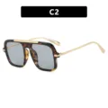 Square tortoise shell sunglasses for women, fashion pilot driving sun glasses variant C2. - C2-Tortoise Light Grey Lens