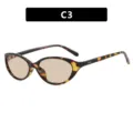 Vintage-Sonnenbrille mit Schildpatt-Katzenaugen-Rahmen und braunen Gläsern - C3 Braun Tofu-Pudding Hellbraun