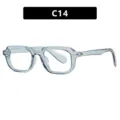 Lunettes de soleil carrées rétro avec finition bleue transparente et rivets clous - Unisexe / Monture Gris Transparent Verre Clair