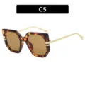 Oversized irregular sunglasses featuring tortoiseshell frame and brown tinted lenses - Tortoise Shell (C5)