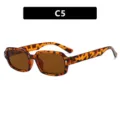 Gafas de sol cuadradas con estampado de leopardo y estrellas, color C5 - Marco de Carey Lentes Té
