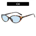 Vintage-Cat-Eye-Sonnenbrille für Damen mit Schildpatt-Rahmen und hellblauen Gläsern - C3 Braun Tofu-Pudding Blaue Linse