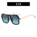 Occhiali da Sole Pilota Quadrati Donna Lenti Sfumate Protezione UV Moda C12 - C12 - Sopra grigio sotto blu