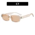 Gafas de sol cuadradas de montura pequeña para mujer en beige champán transparente, C7 - Té Claro