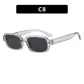 Gafas de sol cuadradas de moda con detalle de estrella y montura gris transparente - Gris Transparente / Lente Gris