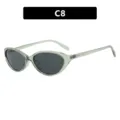 Vintage-Sonnenbrille für Damen in Katzenaugen-Optik mit transparentem grünem Rahmen, C8 - C8 Transparent Grün Graue Linse