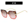 Oversized irregular tortoiseshell and red sunglasses with gold metal temples C10 - Tortoise/Red Tea Pink (C10)