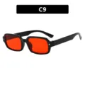Gafas de sol rectangulares vintage con lentes naranjas y montura negra con estrellas. - Negro Brillante Rojo
