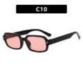 Gafas de sol cuadradas negras elegantes con lentes rosa y detalle de estrella - Negro Brillante Lentes Rosas