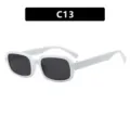 Gafas de sol rectangulares blancas con detalle de estrella y cristales oscuros SKU C13 - Blanco Sólido Gris Lente