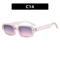 Gafas de sol cuadradas rosa transparente con detalle de estrella y degradado púrpura - Rosa Claro Lente Degradada Rosa