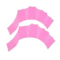 Pink silicone swim webbed gloves for adult and youth swim training and water sports fitness. - S / Pink