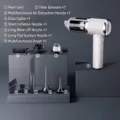Portable cordless handheld car vacuum cleaner set in white with 9-piece accessories - Premium Size / White Silver Color
