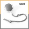 Grey automatic dog toy ball with durable bite-resistant rope for interactive play - Long Rope Style (With Wake-up) / Gray