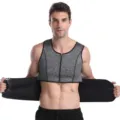 Men's sauna sweat vest with double adjustable waist belts for gym fitness workout - S / Tops / Heather Grey