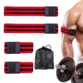 Professional red and black BFR training bands for occlusion workout with mesh carry bag - 4-Piece Set (With Storage Bag) / 4 Bands Pack / Red