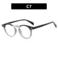 Monture de lunettes ronde rétro avec rivets, variante C7 noir et bleu clair tendance - Patchwork Noir et Blanc (C7)