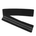 Detailed macro view of black fabric resistance band with grey non-slip inner stripes for fitness - 8cm Wide Thick / Black
