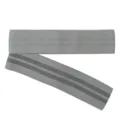 Close-up detail of gray fabric elastic resistance band with anti-slip stripes for fitness - Medium Gray Style / 8cm Wide